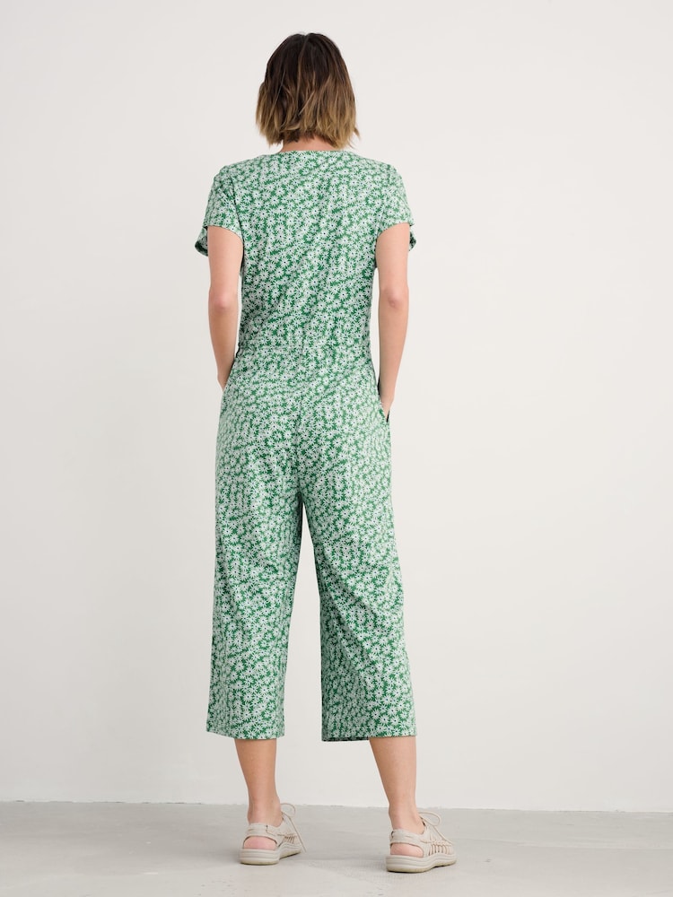 Seasalt Cornwall Green Petite Rose Trellis Wide Leg Jumpsuit - Image 2 of 5 Seasalt Cornwall Green Petite Rose Trellis Wide Leg Jumpsuit - Image 2 of 5