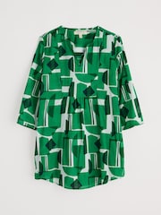 Seasalt Cornwall Green Op Art 100% Cotton Tunic Top - Image 4 of 5