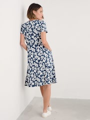 Seasalt Cornwall Blue Petite Enor Fit and Flare 100% Cotton Dress - Image 2 of 5