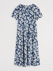 Seasalt Cornwall Blue Petite Enor Fit and Flare 100% Cotton Dress - Image 4 of 5