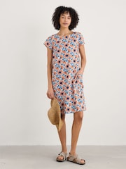 Seasalt Cornwall Orange Petite River Cove 100% Cotton Shift Dress - Image 1 of 5