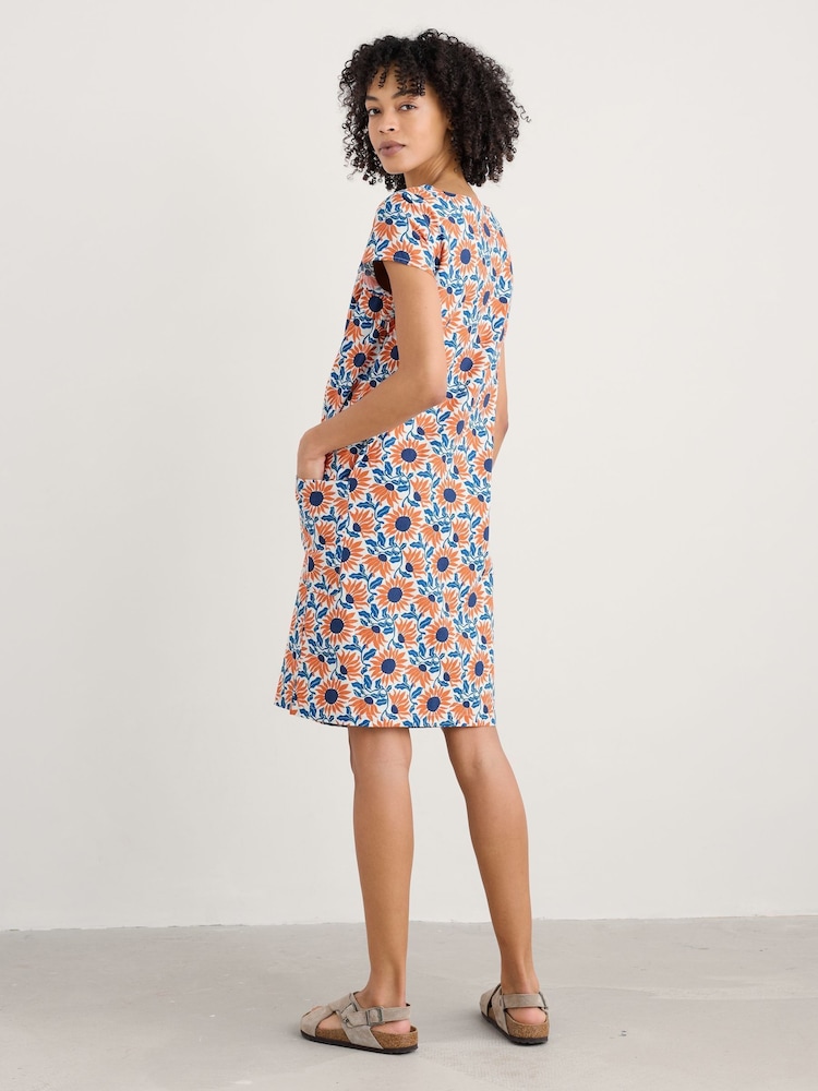 Seasalt Cornwall Orange Petite River Cove 100% Cotton Shift Dress - Image 2 of 5 Seasalt Cornwall Orange Petite River Cove 100% Cotton Shift Dress - Image 2 of 5