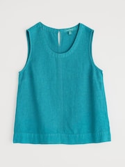 Seasalt Cornwall Light Blue Lighthouse Station Linen Vest - Image 4 of 5