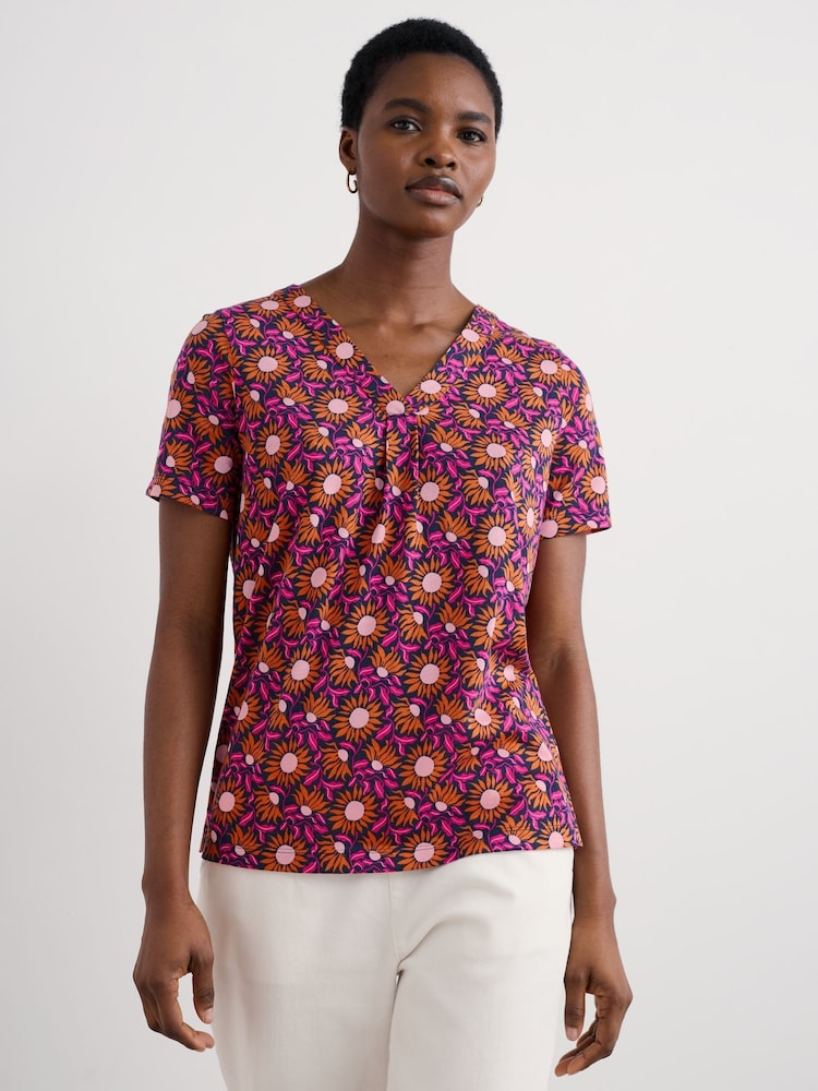 Seasalt Cornwall Pink Barnoon Jersey Printed Short-Sleeve Blouses - Image 2 of 5