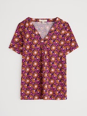 Seasalt Cornwall Pink Barnoon Jersey Printed Short-Sleeve Blouses - Image 4 of 5