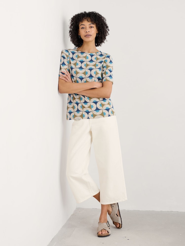Verde oliva - Camiseta de algodón 100 % con estampado Poisson de Seasalt Cornwall - Imagen 1 de 5