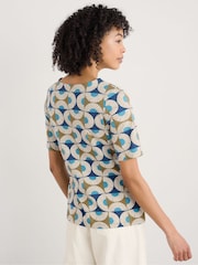 Verde oliva - Camiseta de algodón 100 % con estampado Poisson de Seasalt Cornwall - Imagen 2 de 5