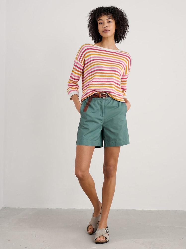 Seasalt Cornwall Pink Knavock Striped Jumper - Image 1 of 5 Seasalt Cornwall Pink Knavock Striped Jumper - Image 1 of 5