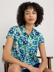 Seasalt Cornwall Blue Ground Rushmaker Short Sleeve 100% Cotton Shirt - Image 3 of 5
