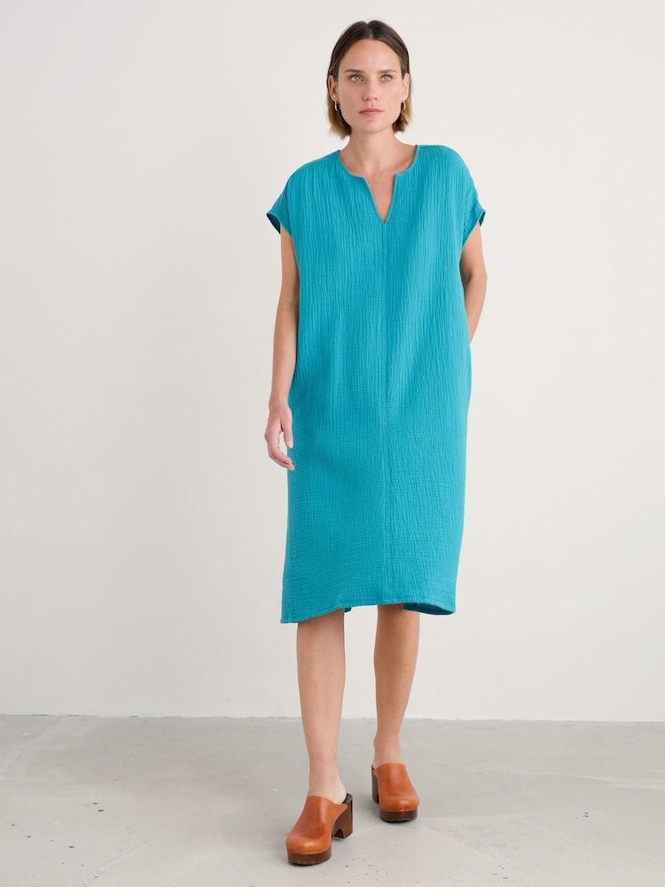 Seasalt Cornwall Blue Sand Patterns 100% Cotton Dress - Image 1 of 5 Seasalt Cornwall Blue Sand Patterns 100% Cotton Dress - Image 1 of 5