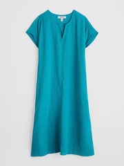 Seasalt Cornwall Blue Sand Patterns 100% Cotton Dress - Image 4 of 5