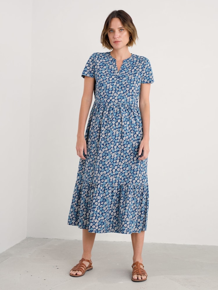 Seasalt Cornwall Blue Petite Rainette Above Ankle 100% Cotton Dress - Image 1 of 5 Seasalt Cornwall Blue Petite Rainette Above Ankle 100% Cotton Dress - Image 1 of 5