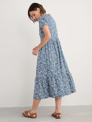 Seasalt Cornwall Blue Petite Rainette Above Ankle 100% Cotton Dress - Image 2 of 5