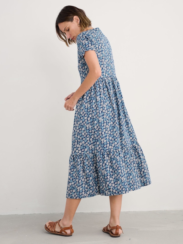 Seasalt Cornwall Blue Petite Rainette Above Ankle 100% Cotton Dress - Image 2 of 5 Seasalt Cornwall Blue Petite Rainette Above Ankle 100% Cotton Dress - Image 2 of 5