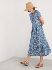 Seasalt Cornwall Blue Petite Rainette Above Ankle 100% Cotton Dress - Image 3 of 5