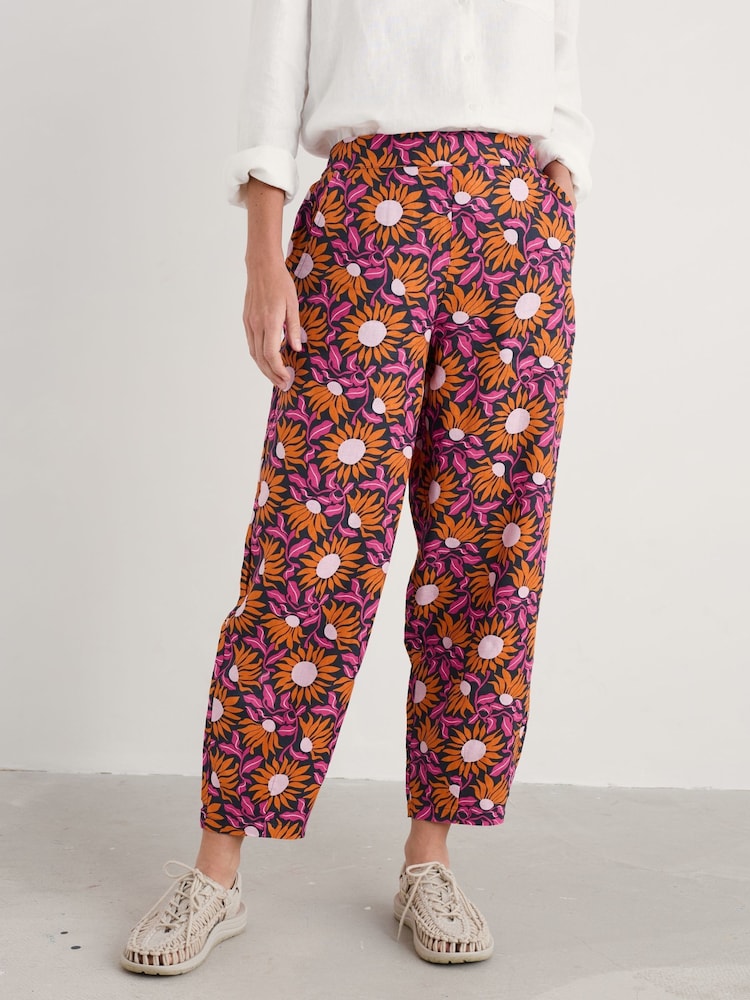 Seasalt Cornwall Pink Noweth 100% Linen Trousers - Image 2 of 5