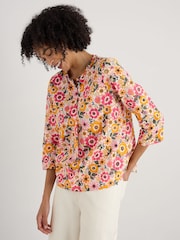 Amarillo - Seasalt Cornwall Multi Watercolour Sketch 3/4 Sleeve Blouses - Imagen 1 de 5
