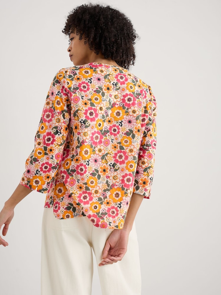 Amarillo - Seasalt Cornwall Multi Watercolour Sketch 3/4 Sleeve Blouses - Imagen 2 de 5