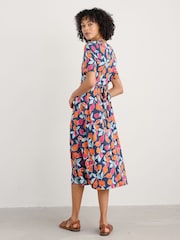Seasalt Cornwall Orange Multi Carwynnen Midi Dress - Image 2 of 5