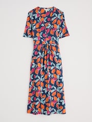 Seasalt Cornwall Orange Multi Carwynnen Midi Dress - Image 4 of 5