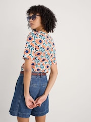 Seasalt Cornwall Orange Poisson Printed 100% Cotton T-Shirt - Image 2 of 5