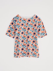 Seasalt Cornwall Orange Poisson Printed 100% Cotton T-Shirt - Image 4 of 5