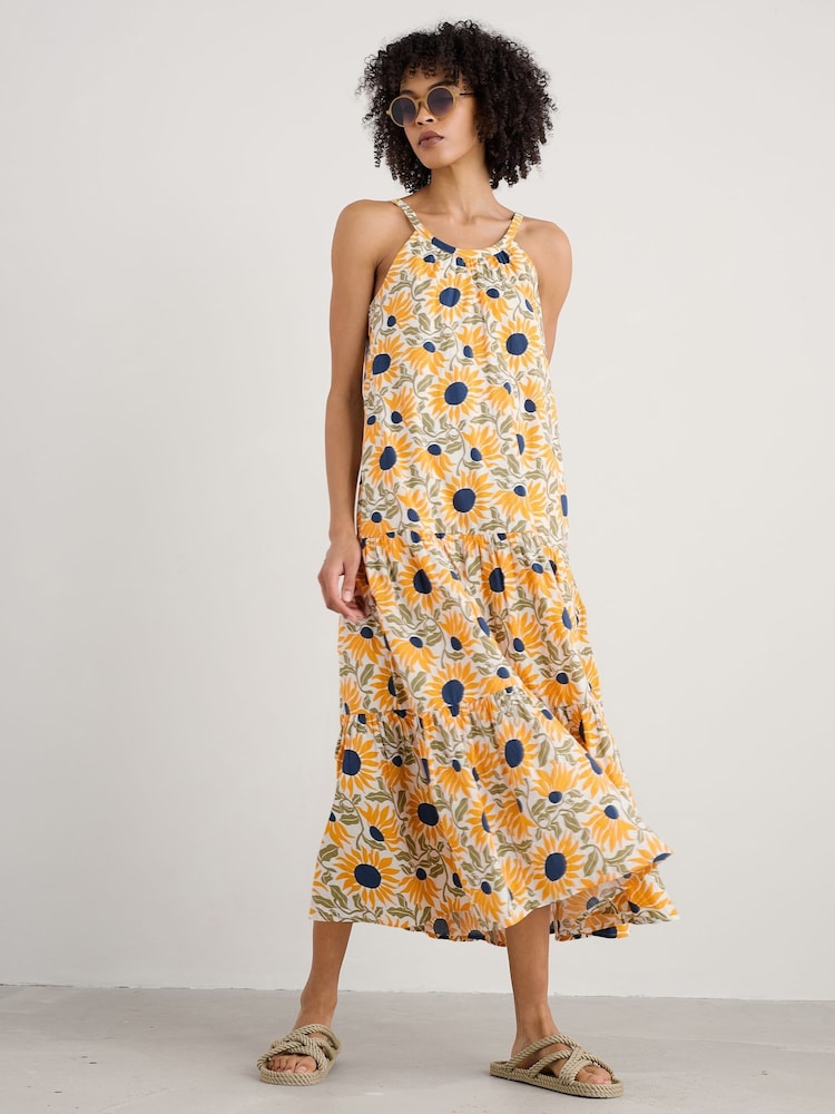 Seasalt Cornwall Yellow Petite Alba Above Ankle Tiered 100% Cotton Dress - Image 1 of 5 Seasalt Cornwall Yellow Petite Alba Above Ankle Tiered 100% Cotton Dress - Image 1 of 5