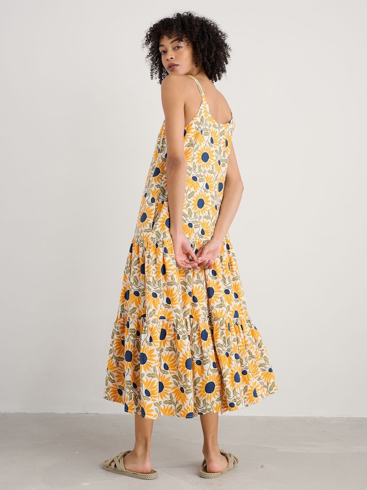Seasalt Cornwall Yellow Petite Alba Above Ankle Tiered 100% Cotton Dress - Image 2 of 5 Seasalt Cornwall Yellow Petite Alba Above Ankle Tiered 100% Cotton Dress - Image 2 of 5