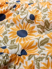 Seasalt Cornwall Yellow Petite Alba Above Ankle Tiered 100% Cotton Dress - Image 5 of 5
