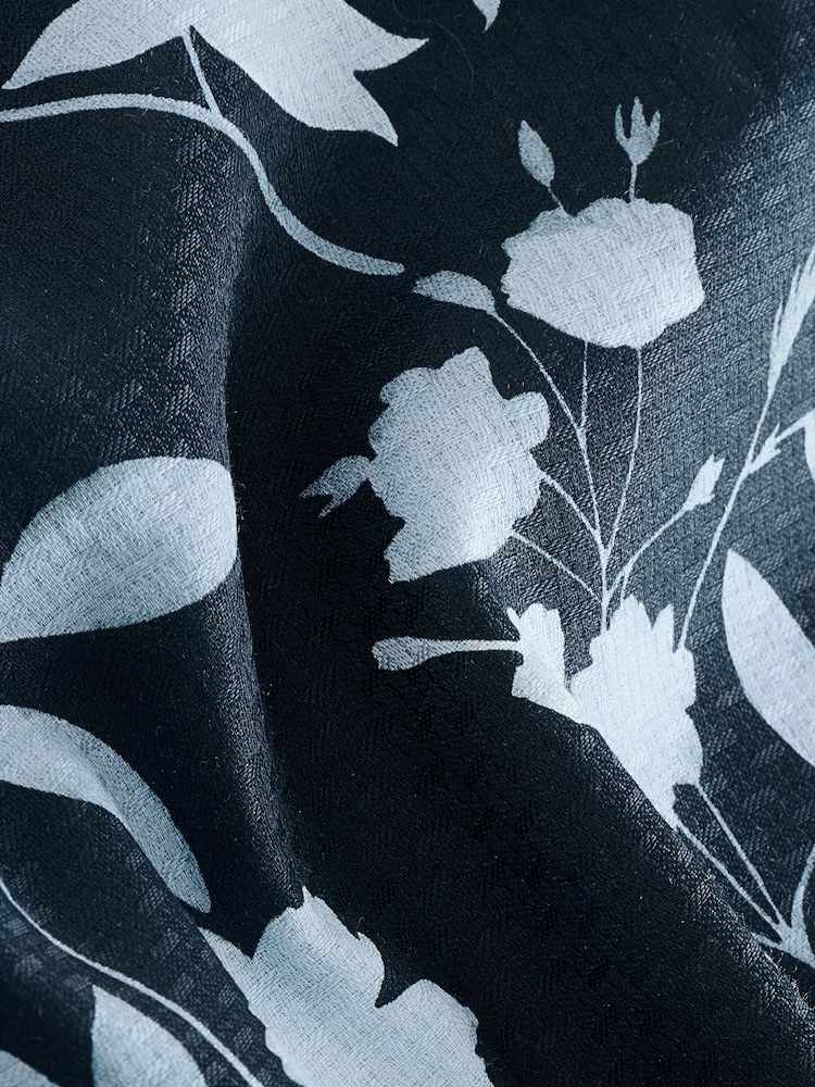 Blue Textured Floral Regular Fit Short Sleeve Shirt - Image 2 of 3