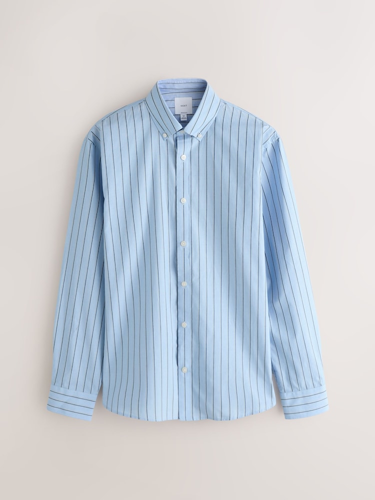 Mens Next Light Blue Regular Fit 100% Cotton N.Premium Long Sleeve Stripe Smart Shirt XS Mens Next Light Blue Regular Fit 100% Cotton N.Premium Long Sleeve Stripe Smart Shirt XS