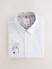 White Texture Cotton Rich Trimmed Textured Shirt - Image 7 of 9