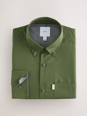 Green Regular Fit Button Down Easy Iron Oxford Shirt - Image 5 of 7