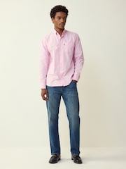 Pink Stripe Regular Fit Easy Iron Button Down Oxford Shirt - Image 2 of 7