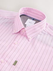 Pink Stripe Regular Fit Easy Iron Button Down Oxford Shirt - Image 6 of 7