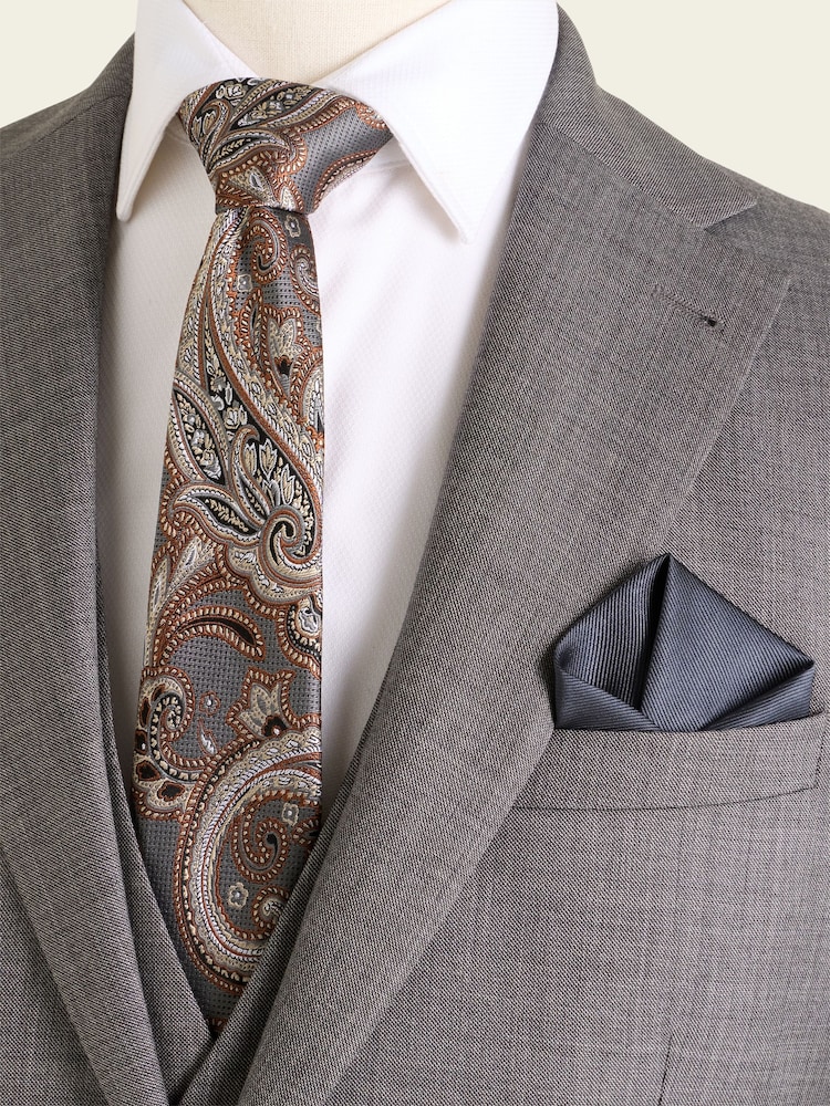 Grey Silk Tie, Pocket Square and Cufflink Gift Box - Image 4 of 4