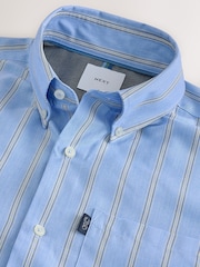 Light Blue Stripe Regular Fit Easy Iron Button Down Oxford Shirt - Image 2 of 3