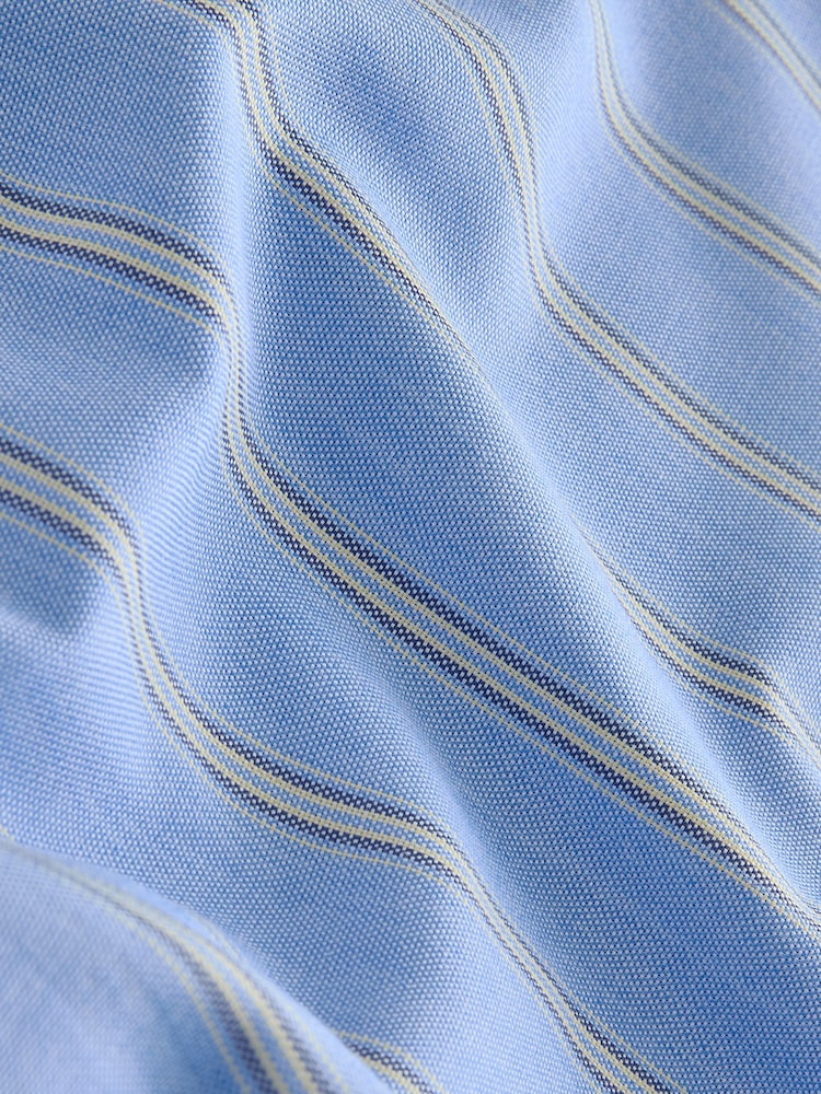 Light Blue Stripe Regular Fit Easy Iron Button Down Oxford Shirt - Image 7 of 7 Light Blue Stripe Regular Fit Easy Iron Button Down Oxford Shirt - Image 7 of 7
