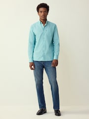 Mint Green Stripe Regular Fit Easy Iron Button Down Oxford Shirt - Image 2 of 7