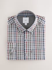Grey/ Multi Colour Gingham Regular Fit Easy Iron Button Down Oxford Shirt - Image 5 of 7