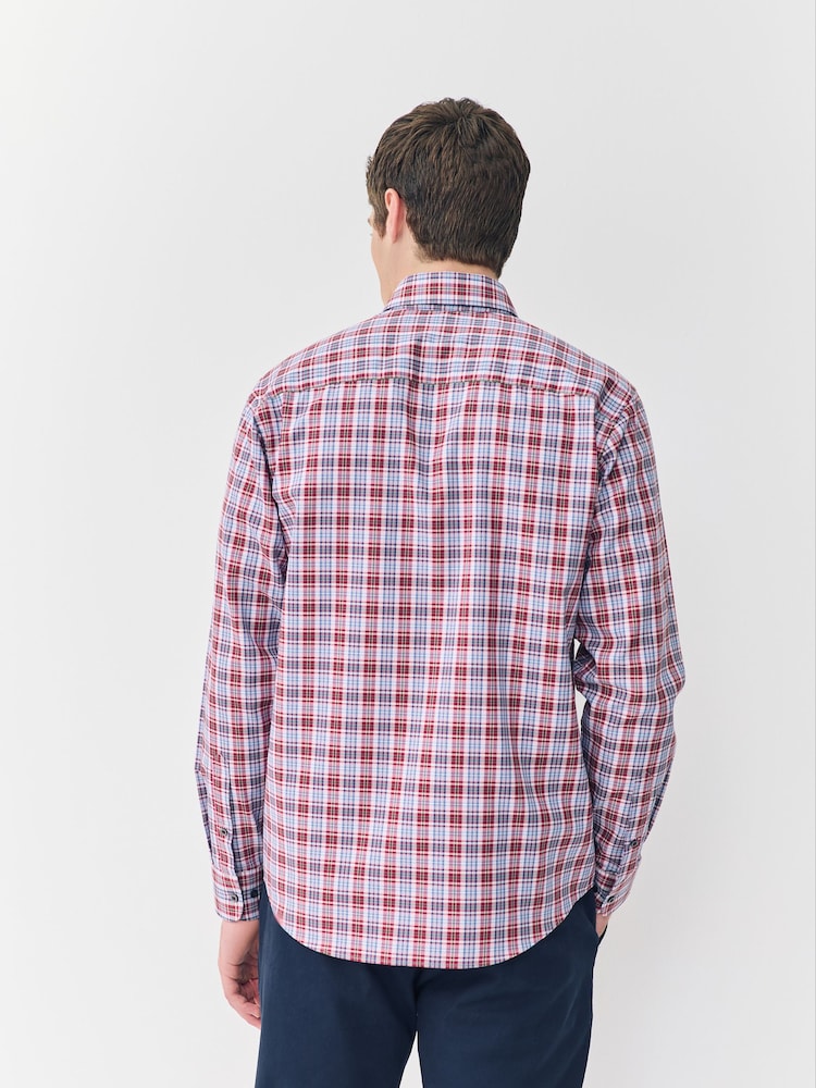 Pink Check Regular Fit Easy Iron Button Down Oxford Shirt - Image 2 of 9 Pink Check Regular Fit Easy Iron Button Down Oxford Shirt - Image 2 of 9