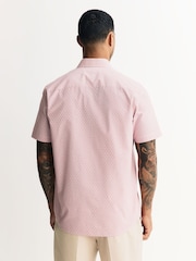 Pink Diamond Jacquard Regular Fit Short Sleeve Textured Shirt - Image 4 of 8