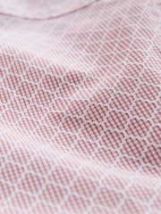 Pink Diamond Jacquard Regular Fit Short Sleeve Textured Shirt - Image 8 of 8