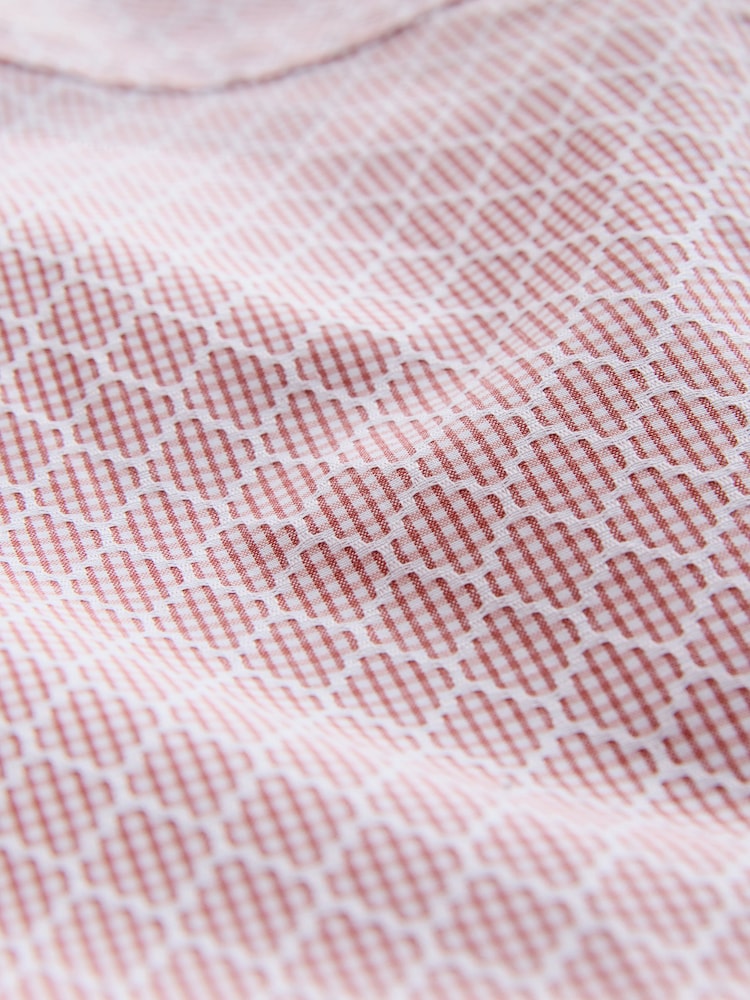 Pink Diamond Jacquard Regular Fit Short Sleeve Textured Shirt - Image 8 of 8 Pink Diamond Jacquard Regular Fit Short Sleeve Textured Shirt - Image 8 of 8