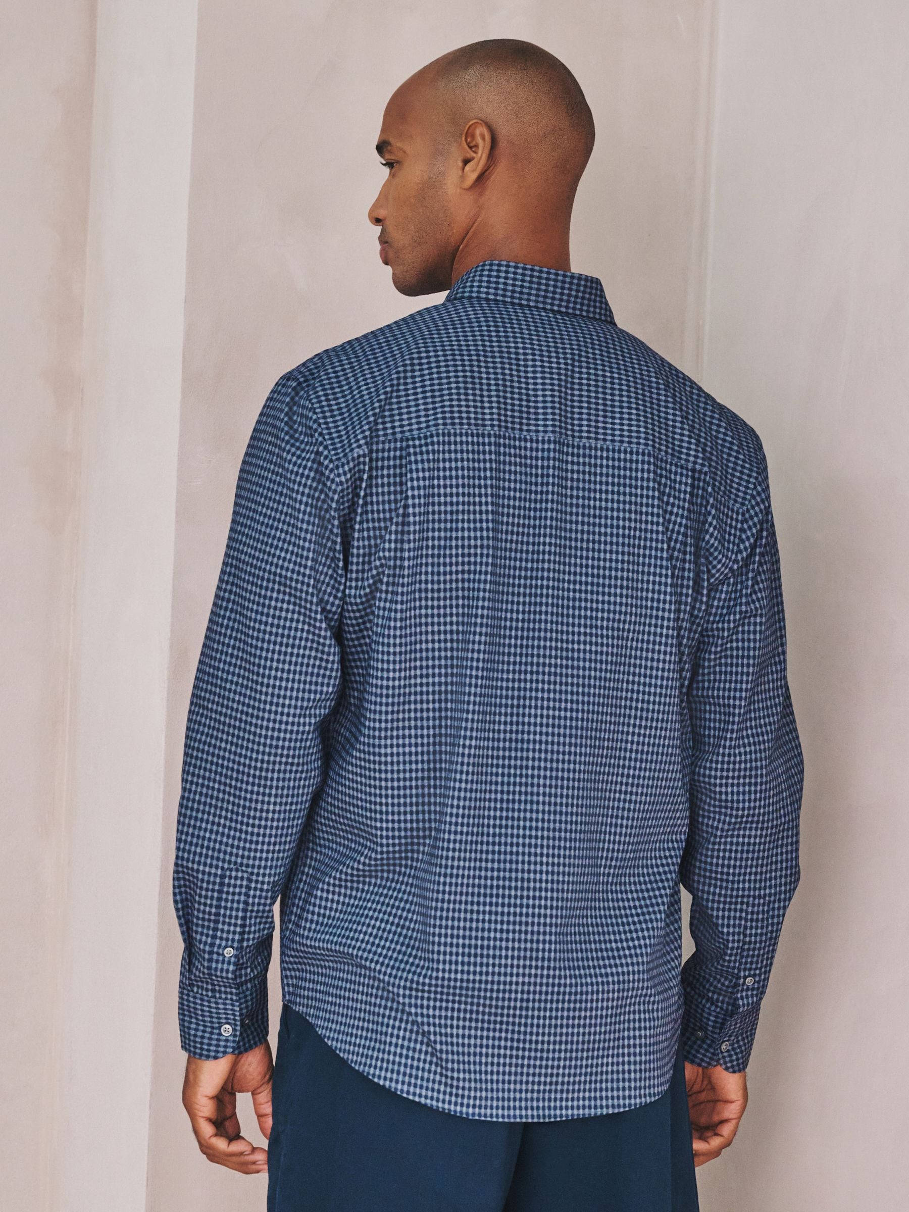 Buy Морський блакитний Гінгем - N. Premium Long Sleeve Smart Shirt