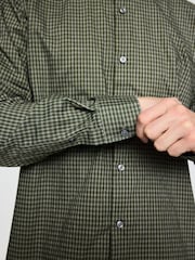 Green Gingham Regular Fit Long Sleeve Soft Touch Smart Shirt - Image 5 of 8