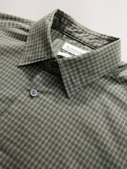 Green Gingham Regular Fit Long Sleeve Soft Touch Smart Shirt - Image 7 of 8