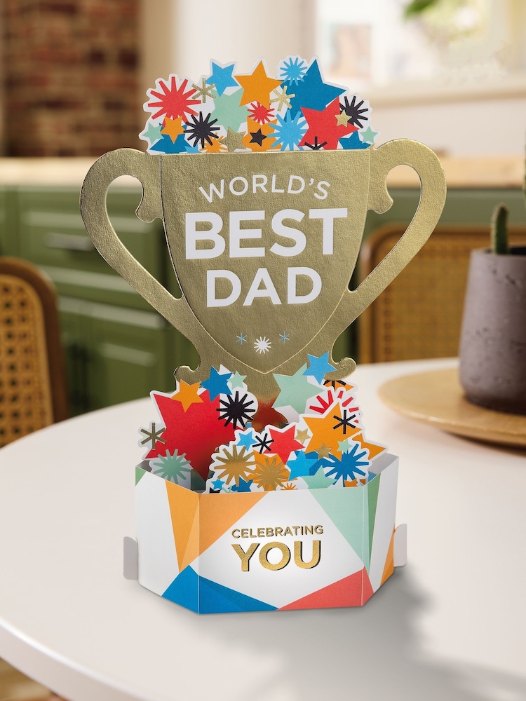 Hallmark Blue Father's Day Card for Dad - 3D Pop Up Trophy - Image 1 of 4