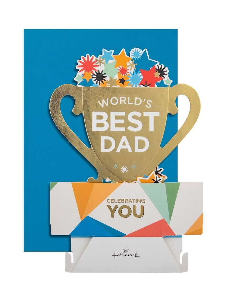 Hallmark Blue Father's Day Card for Dad - 3D Pop Up Trophy - Image 4 of 4
