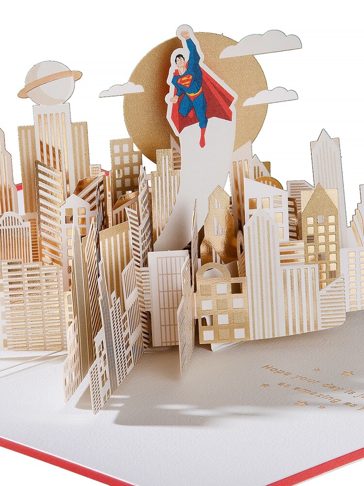 Hallmark Red Celebrating You Card - 3D Pop Up Superman - Image 2 of 4